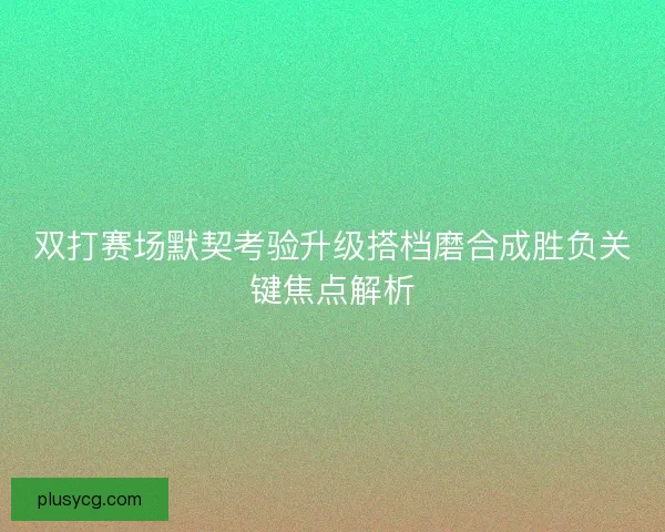 双打赛场默契考验升级搭档磨合成胜负关键焦点解析